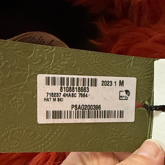 Gucci NWT Orange Shearling Hat Medium 58cm - Picture 12 of 15